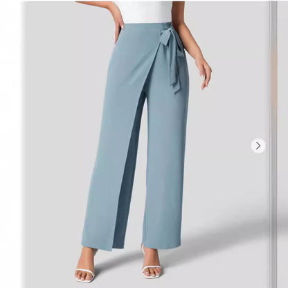 High-Waist Tie-Side Wide Leg Pants