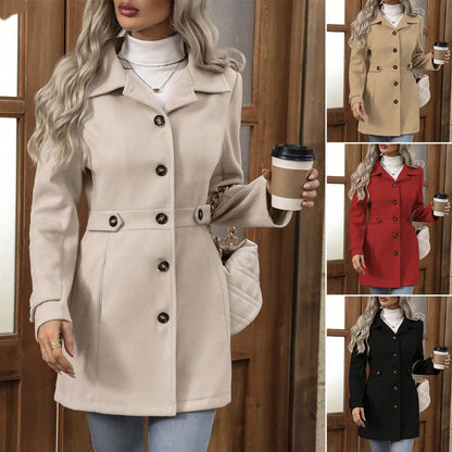 Elegant Wool Mid-Length Coat