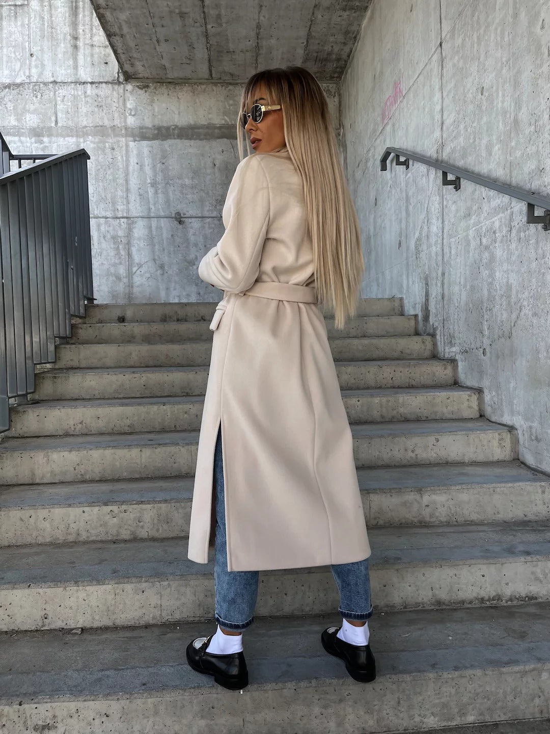 Classic Belted Double-Breasted Winter Coat