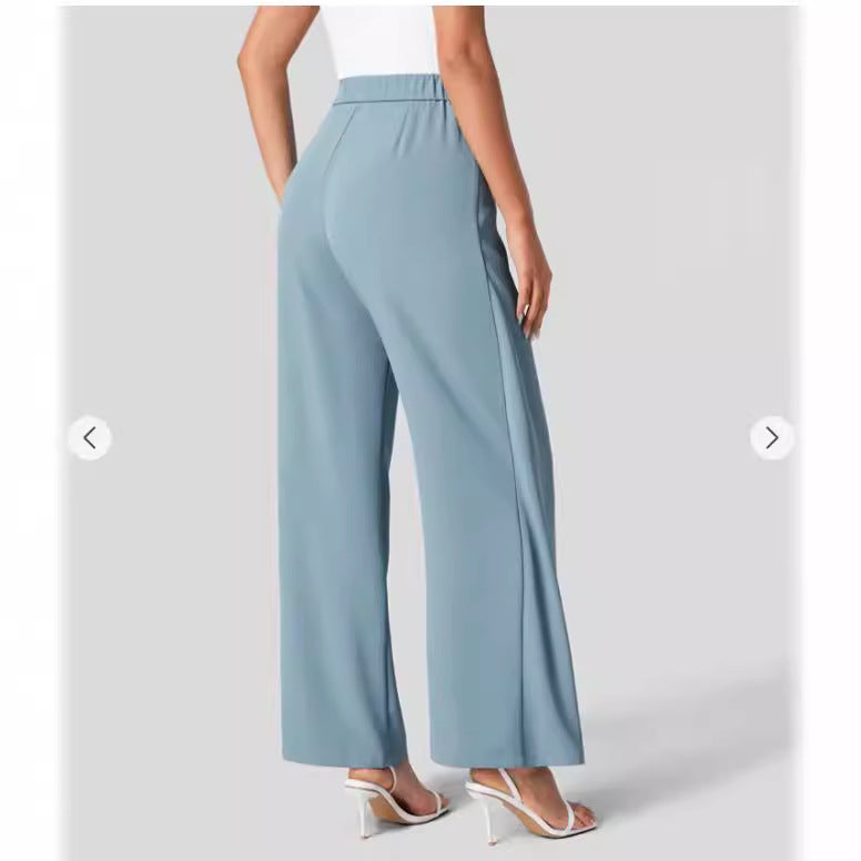 High-Waist Tie-Side Wide Leg Pants