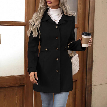 Elegant Wool Mid-Length Coat