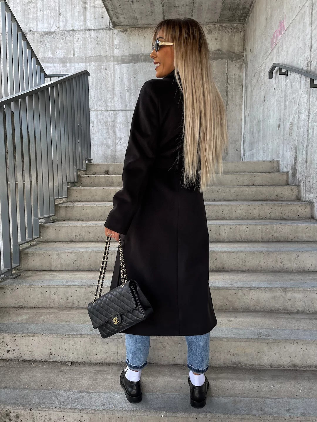 Classic Belted Double-Breasted Winter Coat