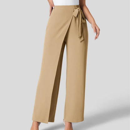 High-Waist Tie-Side Wide Leg Pants